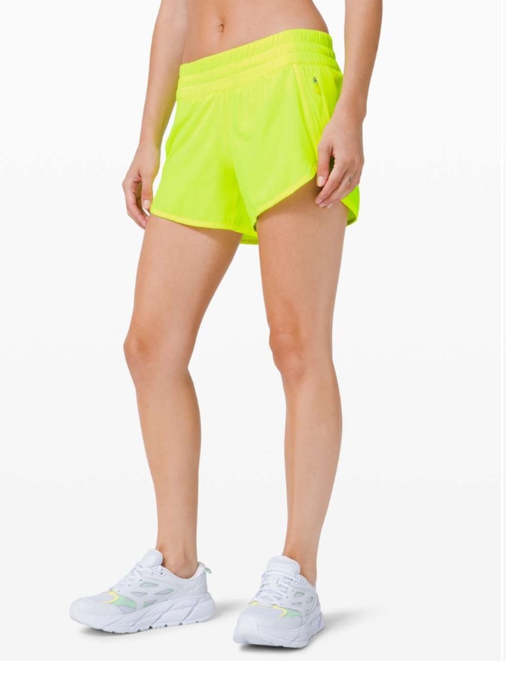 NWT Lululemon Tracker Short V *4" Highlight Yellow Size 6